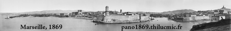 Photo panoramique des ports de Marseille, 1869